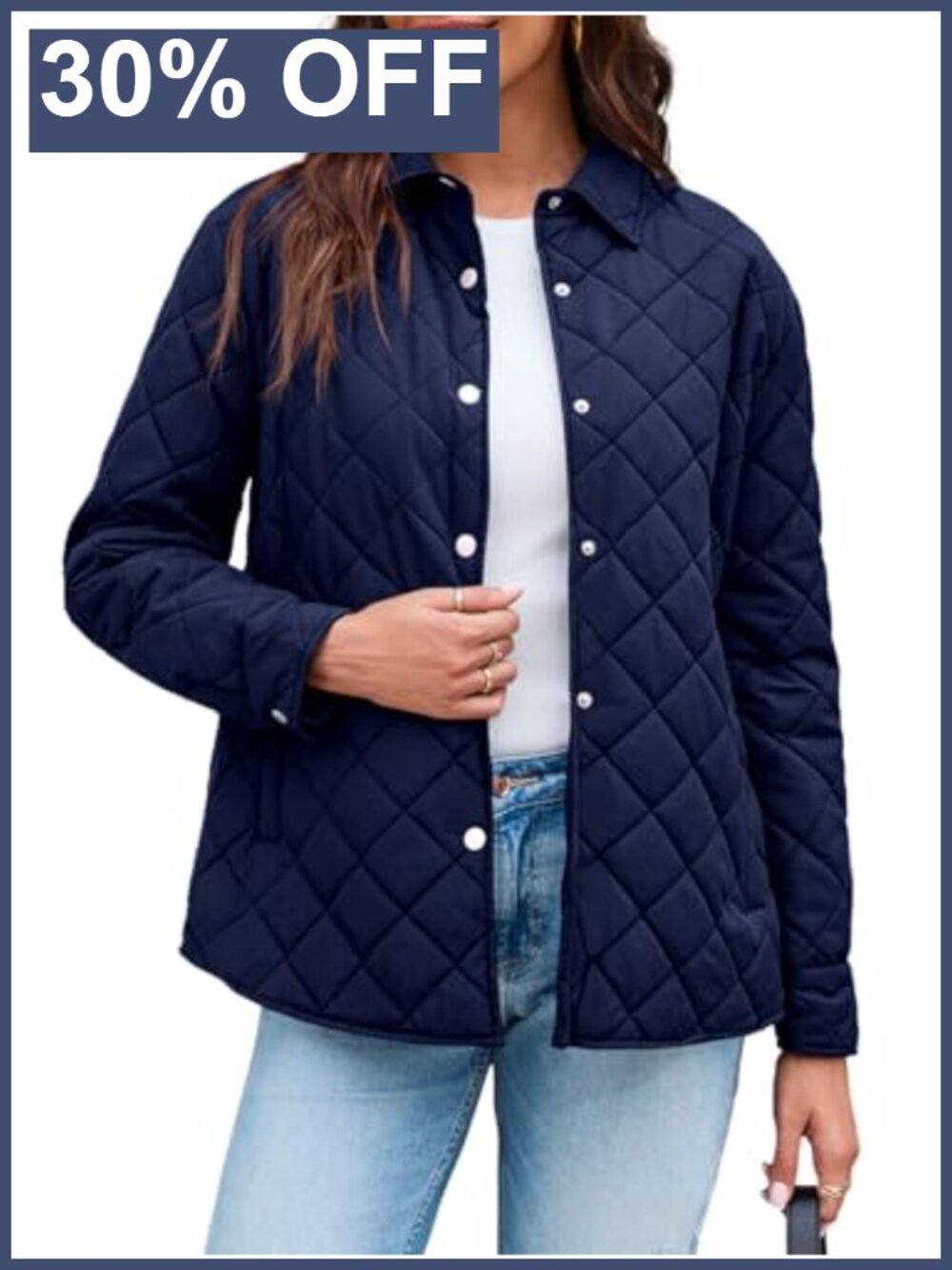 Women's Lightweight Quilted Puffer Jacket Button Down Stand Collar Warm Coat